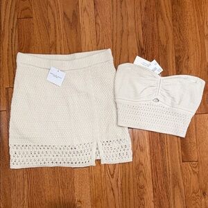 American Eagle Outfitters Cream Knit Set
